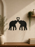 Love-Inspired Elephant Couple Metal Wall Art