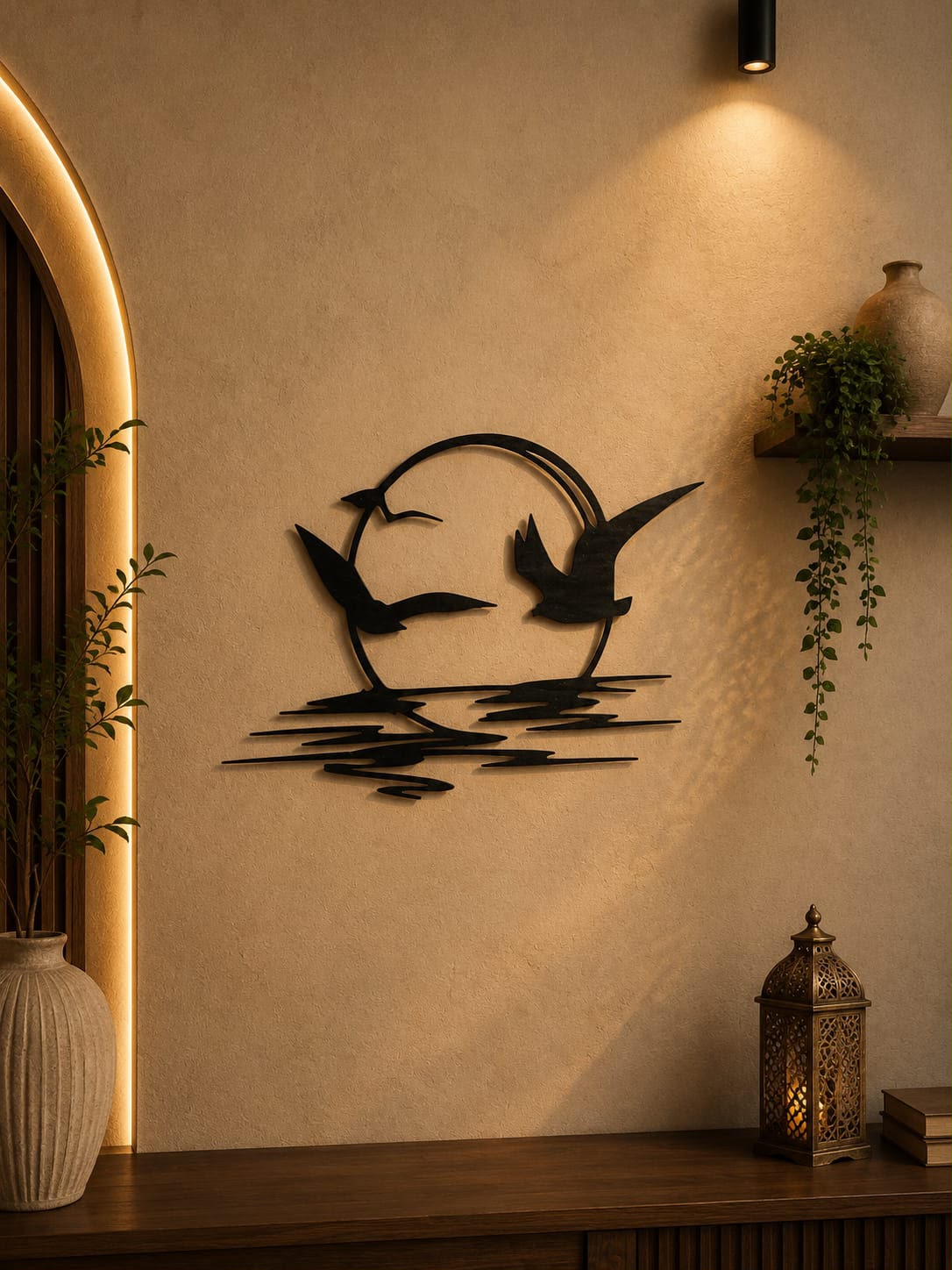 Elegant Flying Birds Metal Wall Art