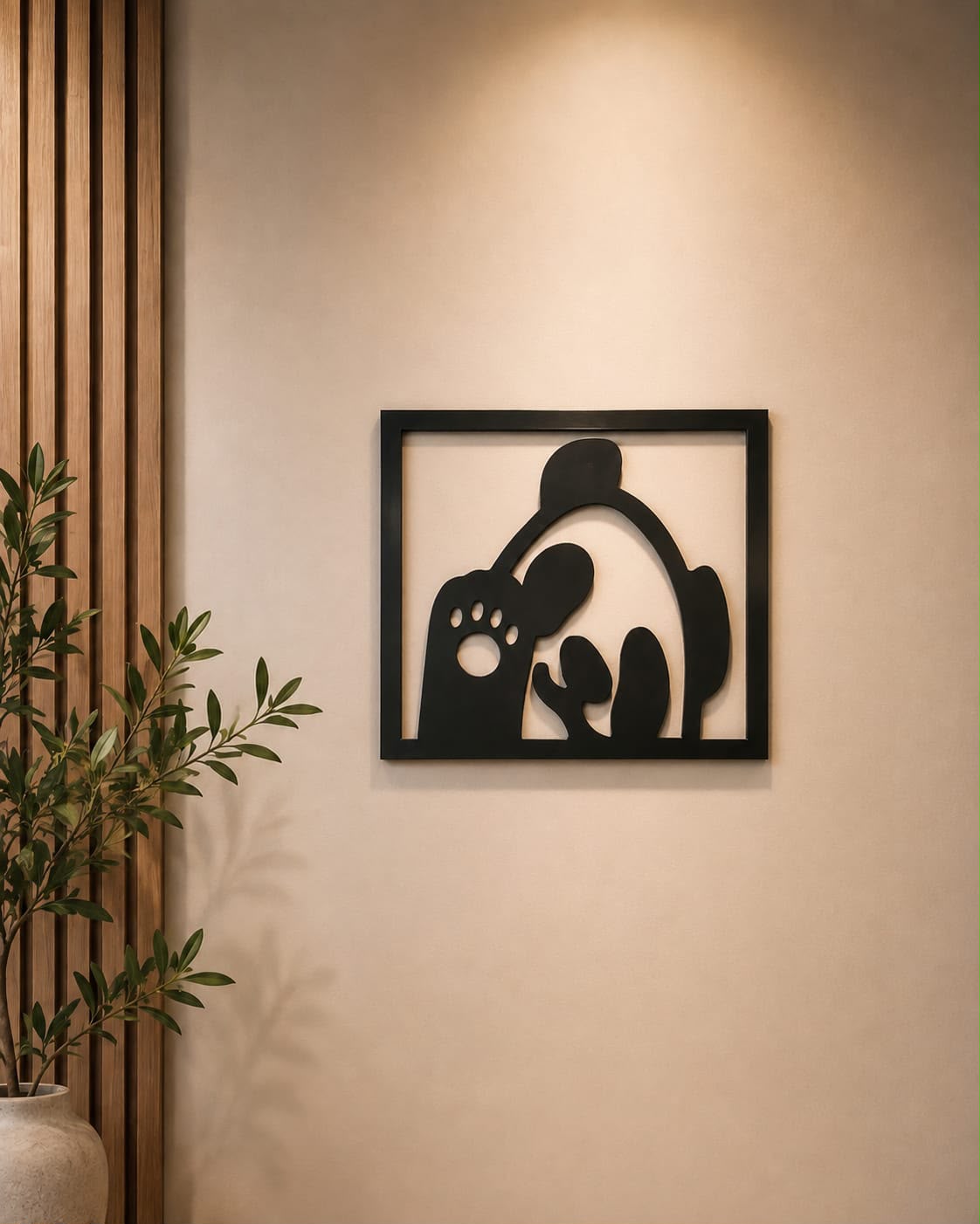 Adorable Panda Couple Metal Wall Art